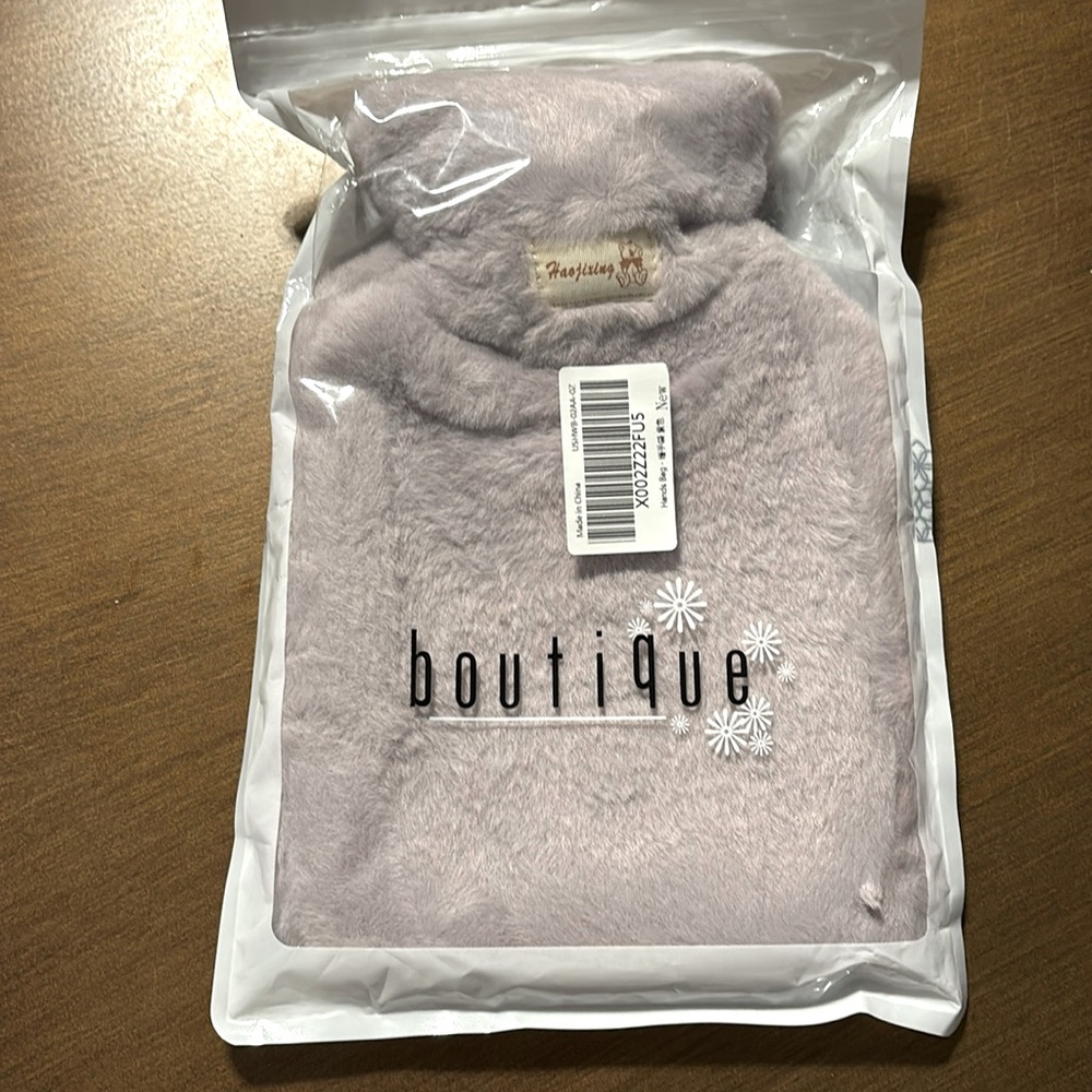 NWT Boutique Furry Hot Water Bottle Lavender